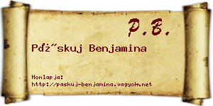 Páskuj Benjamina névjegykártya